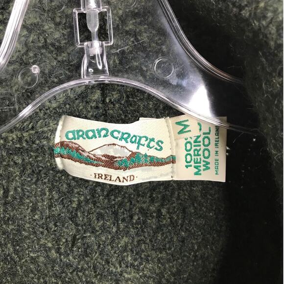 Arancrafts Sweater Womens Sz M Dark Green Asymmetrical Zip Chunky Wool Cardigan - Picture 8 of 9